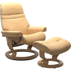 Relaxsessel STRESSLESS Sunrise Sessel Gr. Material Bezug, Ausführung Funktion, Maße B/H/T, gelb (yellow) Lesesessel und Relaxsessel mit Classic Base, Größe L, Gestell Eiche