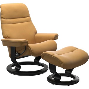 Relaxsessel STRESSLESS Sunrise Sessel Gr. Material Bezug, Funktion Ausführung, Maße B/H/T, gelb (honey) Lesesessel und Relaxsessel mit Classic Base, Größe L, Gestell Schwarz