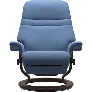 Relaxsessel STRESSLESS Sunrise Sessel Gr. Material Bezug, Material Gestell, Ausführung / Funktion, Maße, blau (lazuli blue) Lesesessel und Relaxsessel