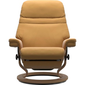 Relaxsessel STRESSLESS Sunrise Sessel Gr. Material Bezug, Material Gestell, Relaxfunktion-Drehfunktion-Integrierte Fußstütze-Plus™System, Maße B/H/T, gelb (honey) Lesesessel und Relaxsessel