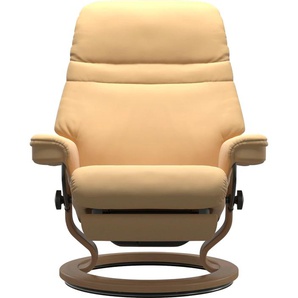 Relaxsessel STRESSLESS Sunrise Sessel Gr. Material Bezug, Material Gestell, Relaxfunktion-Drehfunktion-Integrierte Fußstütze-Plus™System, Maße B/H/T, gelb (yellow) Lesesessel und Relaxsessel