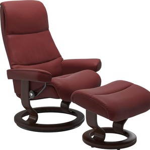 Relaxsessel STRESSLESS View Sessel Gr. Leder PALOMA, Cross Base Braun, Rela x funktion-Drehfunktion-Plus™System-Gleitsystem, B/H/T: 82 cm x 108 cm x 81 cm, rot (cherry paloma) Lesesessel und Relaxsessel