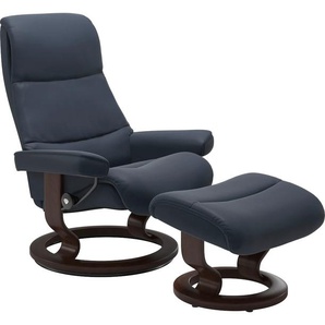 Relaxsessel STRESSLESS View Sessel Gr. Leder PALOMA, Cross Base Braun, Rela x funktion-Drehfunktion-Plus™System-Gleitsystem, B/H/T: 91 cm x 109 cm x 83 cm, blau (o x ford blue paloma) Lesesessel und Relaxsessel