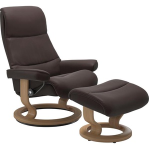 Relaxsessel STRESSLESS View Sessel Gr. Leder PALOMA, Cross Base Eiche, Rela x funktion-Drehfunktion-Plus™System-Gleitsystem, B/H/T: 78 cm x 105 cm x 78 cm, braun (chocolate paloma) Lesesessel und Relaxsessel mit Classic Base, Größe S,Gestell Eiche