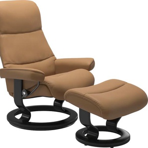 Relaxsessel STRESSLESS View Sessel Gr. Leder PALOMA, Cross Base Schwarz, Rela x funktion-Drehfunktion-Plus™System-Gleitsystem, B/H/T: 78 cm x 105 cm x 78 cm, braun (taupe paloma) Lesesessel und Relaxsessel