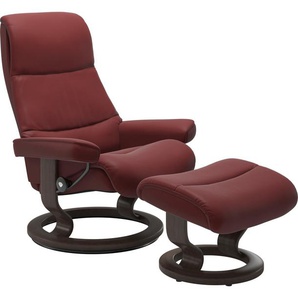 Relaxsessel STRESSLESS View Sessel Gr. Leder PALOMA, Cross Base Wenge, Rela x funktion-Drehfunktion-Plus™System-Gleitsystem, B/H/T: 78 cm x 105 cm x 78 cm, rot (cherry paloma) Lesesessel und Relaxsessel mit Classic Base, Größe S,Gestell Wenge