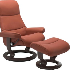 Relaxsessel STRESSLESS View Sessel Gr. Leder PALOMA, Cross Base Wenge, Rela x funktion-Drehfunktion-Plus™System-Gleitsystem, B/H/T: 82 cm x 108 cm x 81 cm, rot (henna paloma) Lesesessel und Relaxsessel
