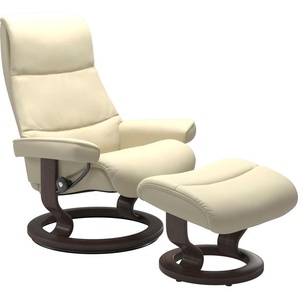 Relaxsessel STRESSLESS View Sessel Gr. Leder PALOMA, Cross Base Wenge, Rela x funktion-Drehfunktion-Plus™System-Gleitsystem, B/H/T: 91 cm x 109 cm x 83 cm, beige (vanilla paloma) Lesesessel und Relaxsessel mit Classic Base, Größe L,Gestell Wenge