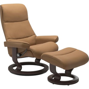 Relaxsessel STRESSLESS View Sessel Gr. Leder PALOMA, Cross Base Wenge, Rela x funktion-Drehfunktion-Plus™System-Gleitsystem, B/H/T: 91 cm x 109 cm x 83 cm, braun (taupe paloma) Lesesessel und Relaxsessel mit Classic Base, Größe L,Gestell Wenge