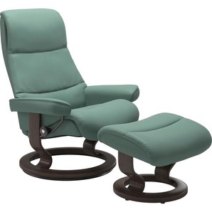 Relaxsessel STRESSLESS View Sessel Gr. Leder PALOMA, Cross Base Wenge, Relaxfunktion-Drehfunktion-Plus™System-Gleitsystem, B/H/T: 82 cm x 108 cm x 81 cm, grün (aqua green paloma) Lesesessel und Relaxsessel mit Classic Base, Größe M,Gestell Wenge