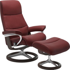 Relaxsessel STRESSLESS View Sessel Gr. Leder PALOMA, Rela x funktion-Drehfunktion-Plus™System-Gleitsystem-BalanceAdapt™, B/H/T: 91 cm x 110 cm x 85 cm, rot (cherry paloma) Lesesessel und Relaxsessel mit Signature Base, Größe L,Gestell Wenge