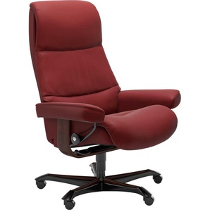 Relaxsessel STRESSLESS View Sessel Gr. Leder PALOMA, Rela x funktion-Drehfunktion-Plus™System-Gleitsystem-Höhenverstellung, B/H/T: 82 cm x 117 cm x 80 cm, rot (cherry paloma) Lesesessel und Relaxsessel mit Home Office Base, Größe M,Gestell Braun