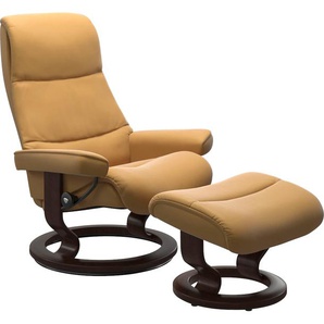 Relaxsessel STRESSLESS View Sessel Gr. Material Bezug, Cross Base Braun, Ausführung Funktion, Gr. B/H/T, gelb (honey) Lesesessel und Relaxsessel