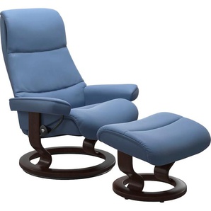 Relaxsessel STRESSLESS View Sessel Gr. Material Bezug, Cross Base Braun, Ausführung Funktion, Maße B/H/T, blau (lazuli blue) Lesesessel und Relaxsessel