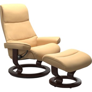 Relaxsessel STRESSLESS View Sessel Gr. Material Bezug, Cross Base Braun, Ausführung Funktion, Maße B/H/T, gelb (yellow) Lesesessel und Relaxsessel