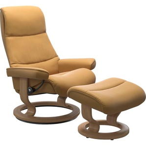 Relaxsessel STRESSLESS View Sessel Gr. Material Bezug, Cross Base Eiche, Ausführung Funktion, Größe B/H/T, gelb (honey) Lesesessel und Relaxsessel