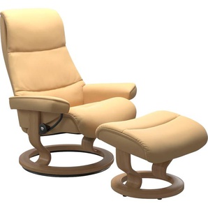 Relaxsessel STRESSLESS View Sessel Gr. Material Bezug, Cross Base Eiche, Ausführung Funktion, Maße B/H/T, gelb (yellow) Lesesessel und Relaxsessel