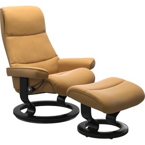 Relaxsessel STRESSLESS View Sessel Gr. Material Bezug, Cross Base Schwarz, Ausführung Funktion, Größe B/H/T, gelb (honey) Lesesessel und Relaxsessel