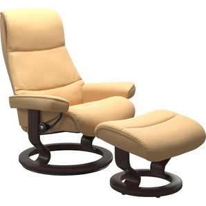 Relaxsessel STRESSLESS View Sessel Gr. Material Bezug, Cross Base Wenge, Ausführung Funktion, Größe B/H/T, gelb (yellow) Lesesessel und Relaxsessel