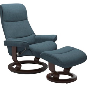 Relaxsessel STRESSLESS View Sessel Gr. ROHLEDER Stoff Q2 FARON, Cross Base Braun, Rela x funktion-Drehfunktion-Plus™System-Gleitsystem, B/H/T: 78 cm x 105 cm x 78 cm, blau (petrol q2 faron) Lesesessel und Relaxsessel