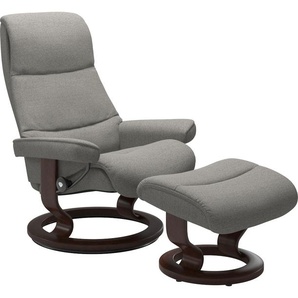 Relaxsessel STRESSLESS View Sessel Gr. ROHLEDER Stoff Q2 FARON, Cross Base Braun, Rela x funktion-Drehfunktion-Plus™System-Gleitsystem, B/H/T: 78 cm x 105 cm x 78 cm, grau (grey q2 faron) Lesesessel und Relaxsessel