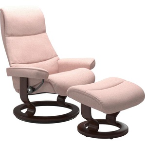 Relaxsessel STRESSLESS View Sessel Gr. ROHLEDER Stoff Q2 FARON, Cross Base Braun, Rela x funktion-Drehfunktion-Plus™System-Gleitsystem, B/H/T: 78 cm x 105 cm x 78 cm, pink (light q2 faron) Lesesessel und Relaxsessel