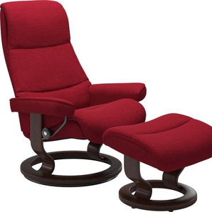 Relaxsessel STRESSLESS View Sessel Gr. ROHLEDER Stoff Q2 FARON, Cross Base Braun, Rela x funktion-Drehfunktion-Plus™System-Gleitsystem, B/H/T: 78 cm x 105 cm x 78 cm, rot (red q2 faron) Lesesessel und Relaxsessel