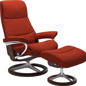 Relaxsessel STRESSLESS View Sessel Gr. ROHLEDER Stoff Q2 FARON, Cross Base Braun, Rela x funktion-Drehfunktion-Plus™System-Gleitsystem-BalanceAdapt™, B/H/T: 82 cm x 109 cm x 81 cm, rot (rust q2 faron) Lesesessel und Relaxsessel