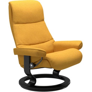 Relaxsessel STRESSLESS View Sessel Gr. ROHLEDER Stoff Q2 FARON, Cross Base Schwarz, Rela x funktion-Drehfunktion-Plus™System-Gleitsystem, B/H/T: 78 cm x 105 cm x 78 cm, gelb (yellow q2 faron) Lesesessel und Relaxsessel