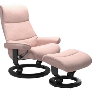 Relaxsessel STRESSLESS View Sessel Gr. ROHLEDER Stoff Q2 FARON, Cross Base Schwarz, Rela x funktion-Drehfunktion-Plus™System-Gleitsystem, B/H/T: 78 cm x 105 cm x 78 cm, pink (light q2 faron) Lesesessel und Relaxsessel mit Classic Base, Größe S,Gestell