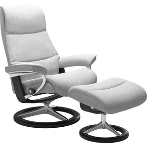 Relaxsessel STRESSLESS View Sessel Gr. ROHLEDER Stoff Q2 FARON, Cross Base Schwarz, Rela x funktion-Drehfunktion-Plus™System-Gleitsystem-BalanceAdapt™, B/H/T: 78 cm x 108 cm x 78 cm, grau (light grey q2 faron) Lesesessel und Relaxsessel mit Signature