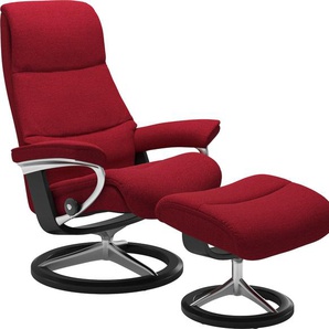 Relaxsessel STRESSLESS View Sessel Gr. ROHLEDER Stoff Q2 FARON, Cross Base Schwarz, Rela x funktion-Drehfunktion-Plus™System-Gleitsystem-BalanceAdapt™, B/H/T: 78 cm x 108 cm x 78 cm, rot (red q2 faron) Lesesessel und Relaxsessel