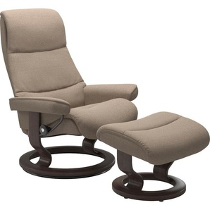 Relaxsessel STRESSLESS View Sessel Gr. ROHLEDER Stoff Q2 FARON, Cross Base Wenge, Rela x funktion-Drehfunktion-Plus™System-Gleitsystem, B/H/T: 78 cm x 105 cm x 78 cm, beige (beige q2 faron) Lesesessel und Relaxsessel
