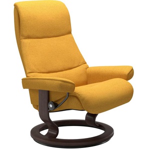 Relaxsessel STRESSLESS View Sessel Gr. ROHLEDER Stoff Q2 FARON, Cross Base Wenge, Rela x funktion-Drehfunktion-Plus™System-Gleitsystem, B/H/T: 78 cm x 105 cm x 78 cm, gelb (yellow q2 faron) Lesesessel und Relaxsessel mit Classic Base, Größe S,Gestell