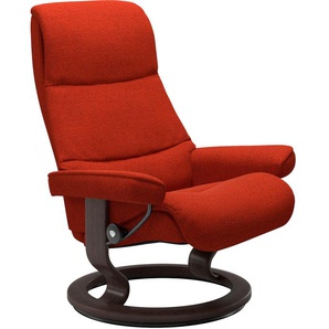 Relaxsessel STRESSLESS View Sessel Gr. ROHLEDER Stoff Q2 FARON, Cross Base Wenge, Rela x funktion-Drehfunktion-Plus™System-Gleitsystem, B/H/T: 78 cm x 105 cm x 78 cm, rot (rust q2 faron) Lesesessel und Relaxsessel