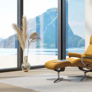 Relaxsessel STRESSLESS View Sessel Gr. ROHLEDER Stoff Q2 FARON, Cross Base Wenge, Rela x funktion-Drehfunktion-Plus™System-Gleitsystem-BalanceAdapt™, B/H/T: 78 cm x 108 cm x 78 cm, gelb (yellow q2 faron) Lesesessel und Relaxsessel