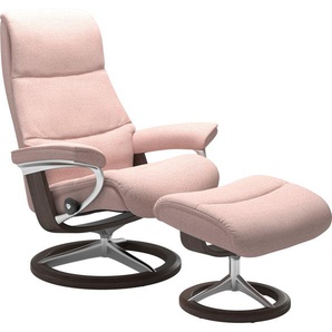 Relaxsessel STRESSLESS View Sessel Gr. ROHLEDER Stoff Q2 FARON, Cross Base Wenge, Rela x funktion-Drehfunktion-Plus™System-Gleitsystem-BalanceAdapt™, B/H/T: 78 cm x 108 cm x 78 cm, pink (light q2 faron) Lesesessel und Relaxsessel mit Signature Base, Größe