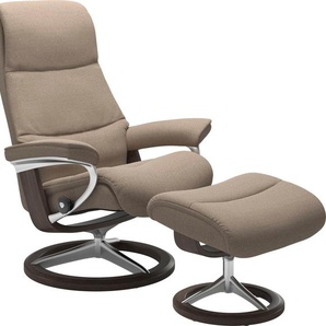 Relaxsessel STRESSLESS View Sessel Gr. ROHLEDER Stoff Q2 FARON, Cross Base Wenge, Rela x funktion-Drehfunktion-Plus™System-Gleitsystem-BalanceAdapt™, B/H/T: 82 cm x 109 cm x 81 cm, beige (beige q2 faron) Lesesessel und Relaxsessel mit Signature Base,