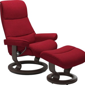 Relaxsessel STRESSLESS View Sessel Gr. ROHLEDER Stoff Q2 FARON, Cross Base Wenge, Relaxfunktion-Drehfunktion-Plus™System-Gleitsystem, B/H/T: 78 cm x 105 cm x 78 cm, rot (red q2 faron) Lesesessel und Relaxsessel mit Classic Base, Größe S,Gestell Wenge