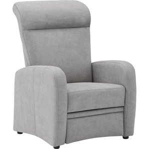 Relaxsessel VILLA BECK Varese Sessel Gr. Microfaser, silberfarben (32 silber) Relaxsessel Lesesessel und inklusive Kopfteilverstellung manueller Verstellung