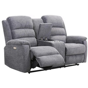 Relaxsofa elektrisch 2-Sitzer - Stoff - Grau - NEVERS