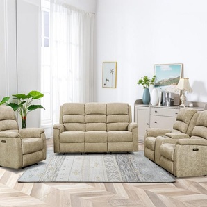 Relaxsofa elektrisch 2-Sitzer - Stoff - Taupe - NEVERS
