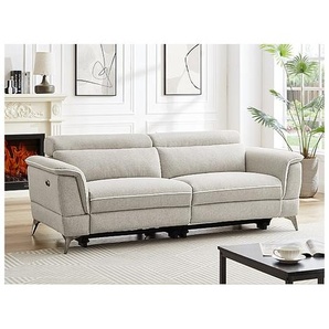 Relaxsofa elektrisch 3-Sitzer - Stoff - Beige - MACARI