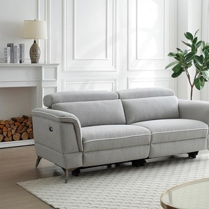 Relaxsofa elektrisch 3-Sitzer - Stoff - Grau - MACARI