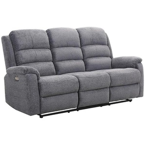 Relaxsofa elektrisch 3-Sitzer - Stoff - Grau - NEVERS