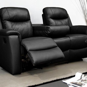 Relaxsofa Leder 3-Sitzer - Schwarz - EVASION