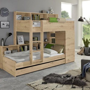 Relita Etagenbett, 2 Schlafgelegenheiten, Kleiderschrank, Regalablagen u. Bettschublade