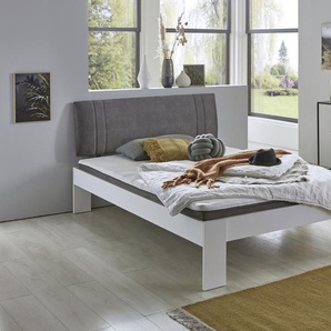 Futonbett RELITA Lian Betten Gr. Mit Rollrost, Liegefläche B/L: 140 cm x 200 cm Betthöhe: 13,7 cm, kein Härtegrad, ohne Matratze, weiß (weiß, grau) Futonbetten mit Polsterkopfteil