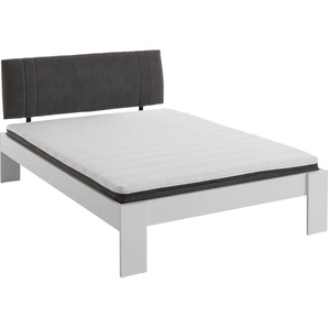 Futonbett RELITA Lian Betten Gr. Mit Rollrost und Bonnell-Federkernmatratze, Liegefläche B/L: 140 cm x 200 cm Betthöhe: 13,7 cm, Gewicht bis: 80 kg H2/H3, Bonnell-Federkernmatratze, weiß (weiß, grau) Futonbetten mit Polsterkopfteil