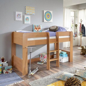 Relita Hochbett Andi wahlweise mit Rolllattenrost, inkl. Leiter, pflegel. Dekor Oberfläche